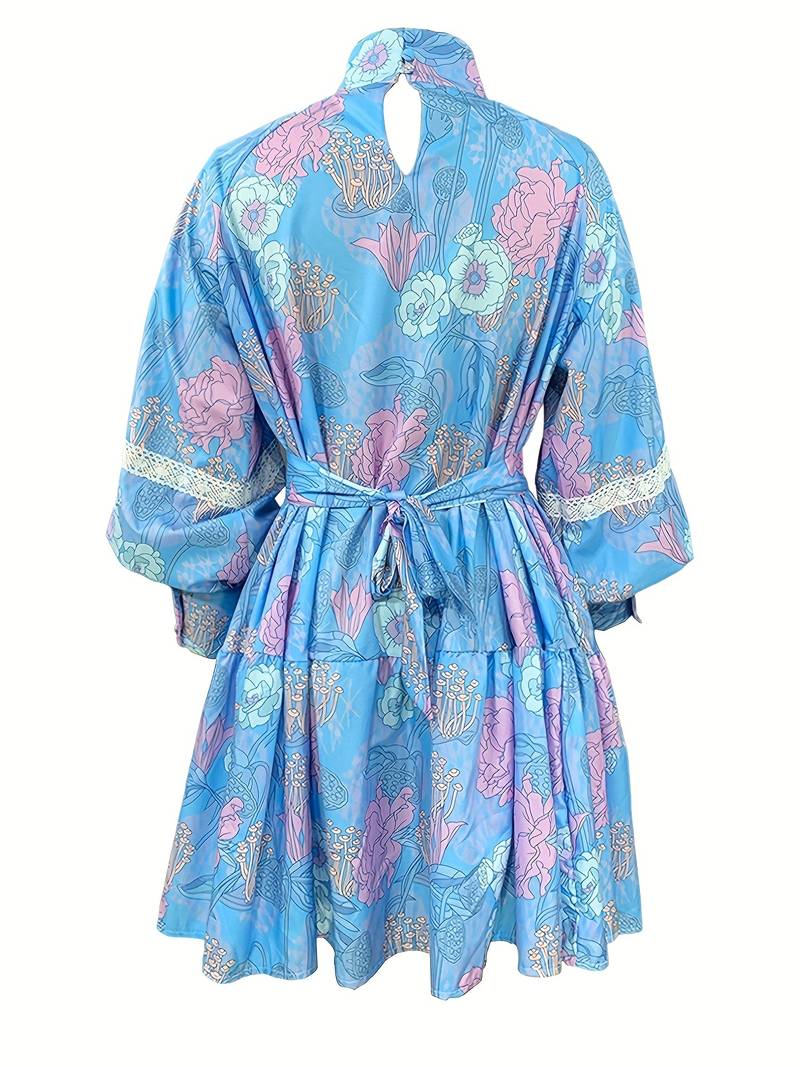 Flair jurk met bloemenpatroon en knoopsluiting