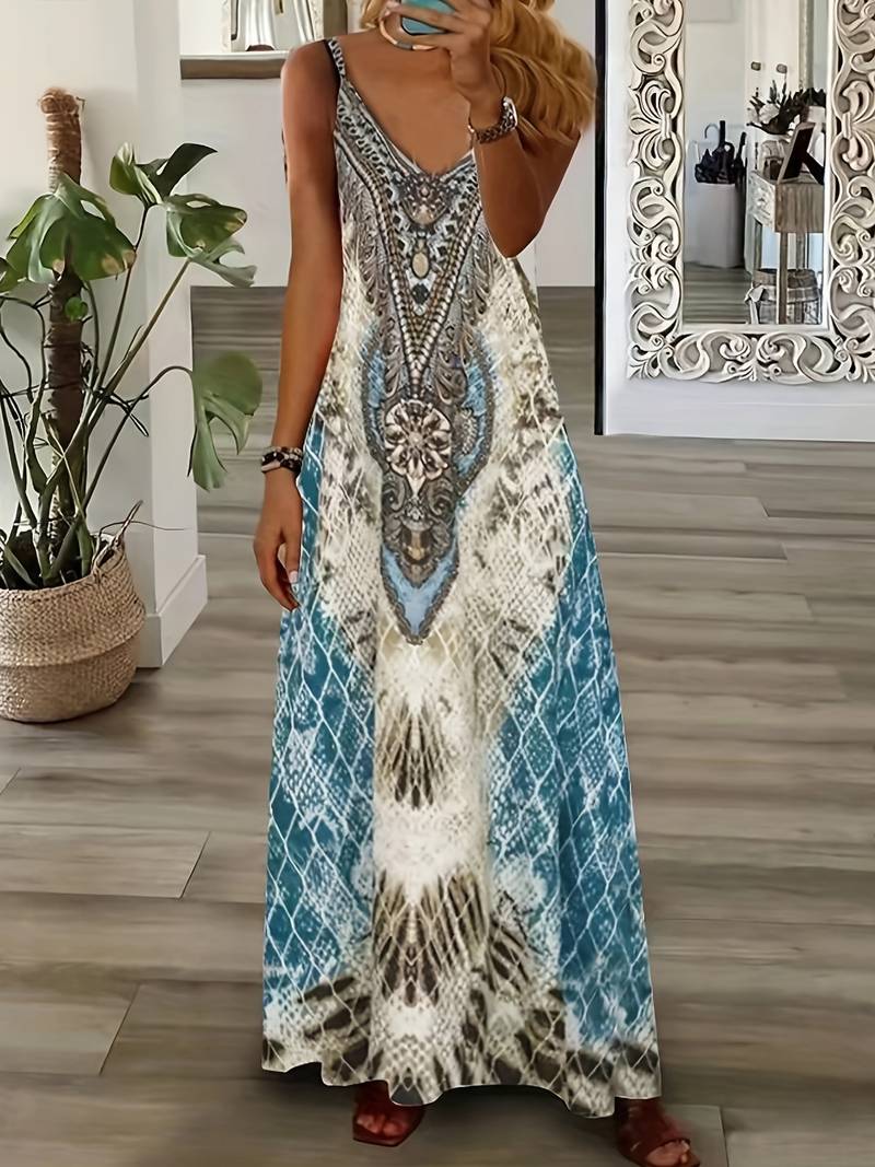 Grafische jurk met verenprint