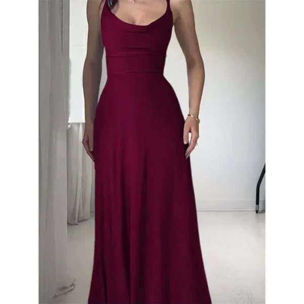 Elegante maxi-jurk met drapering