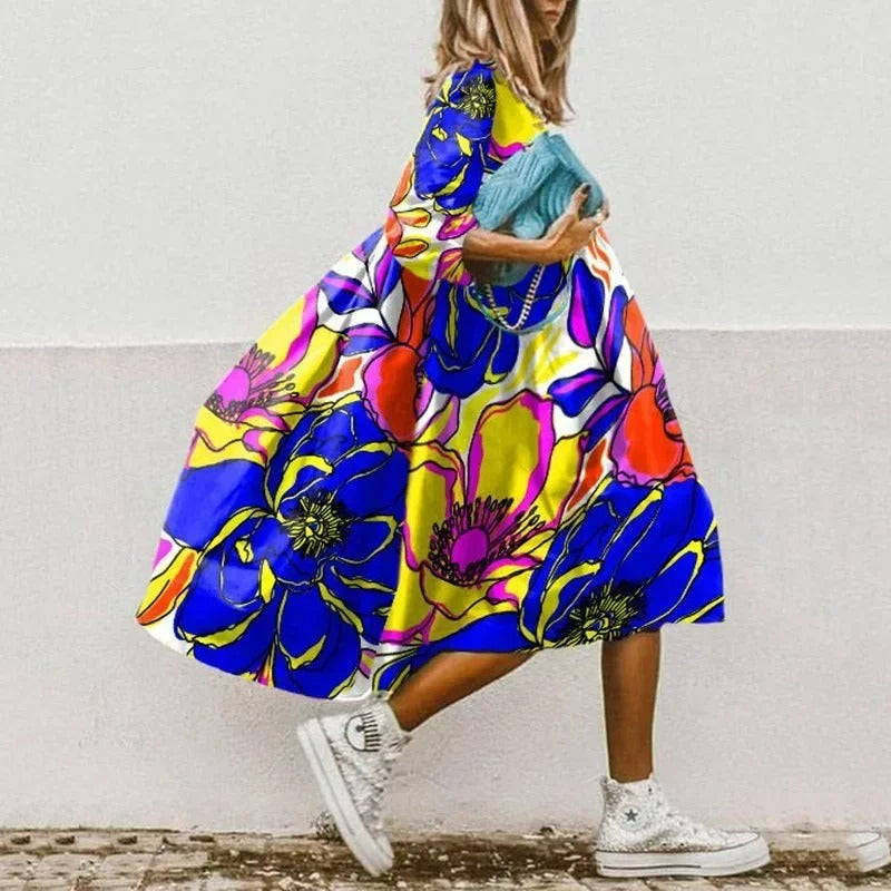 Gebloemde oversized jurk voor dames