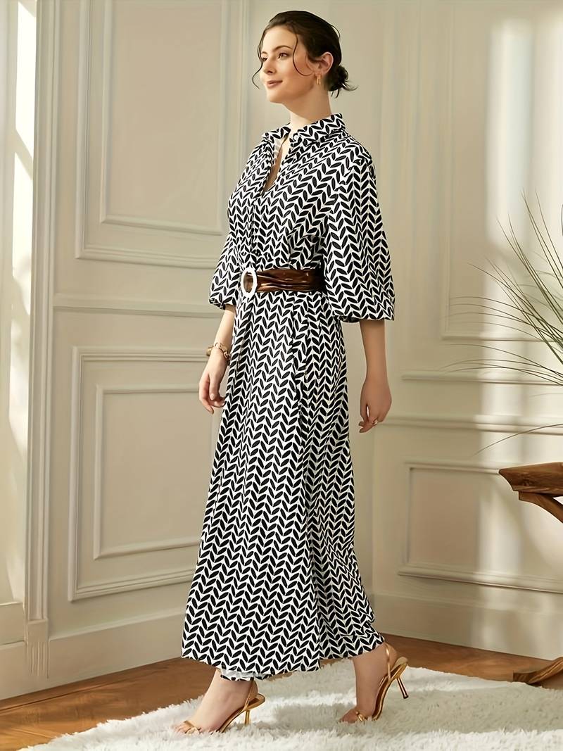 Maxi-jurk met geometrische print