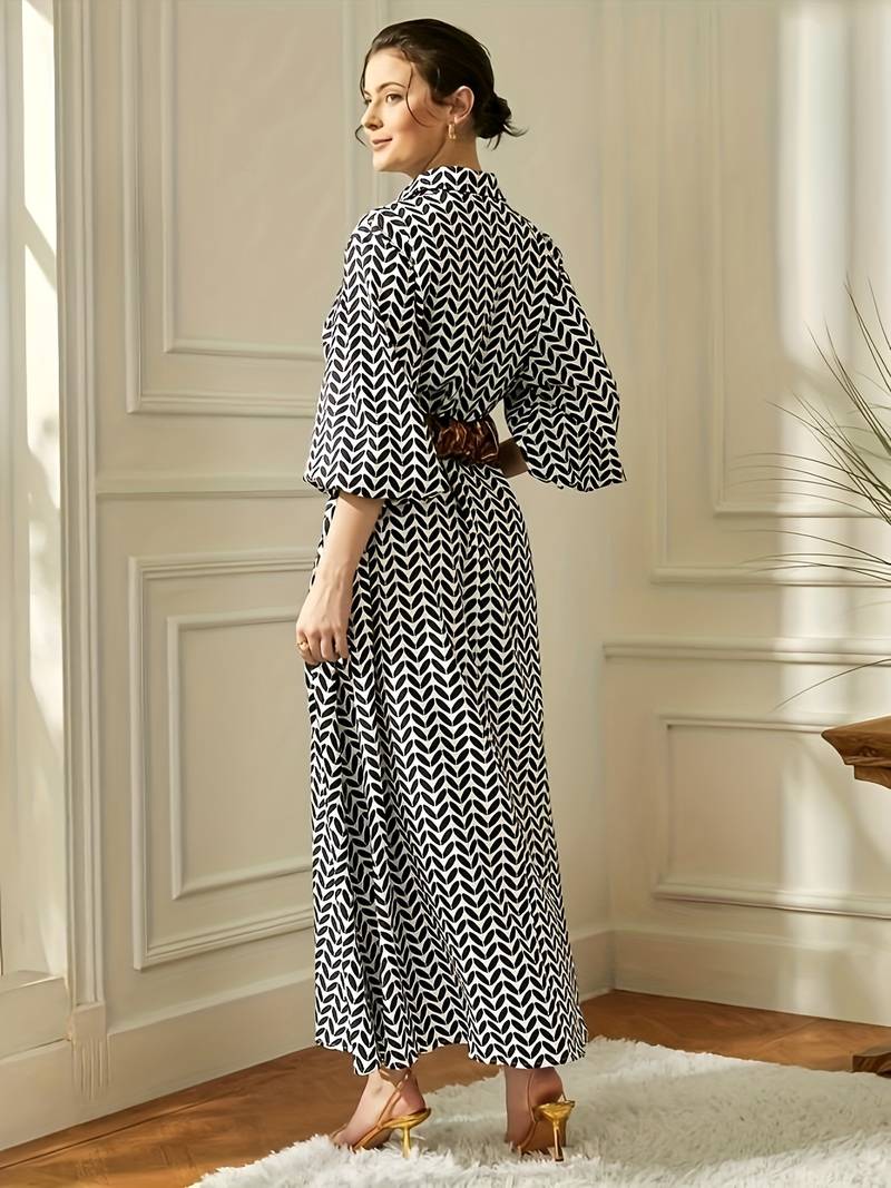 Maxi-jurk met geometrische print