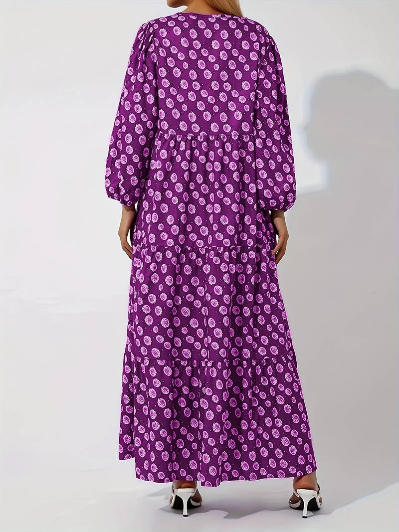 Losse boho maxi jurk met bloemenprint