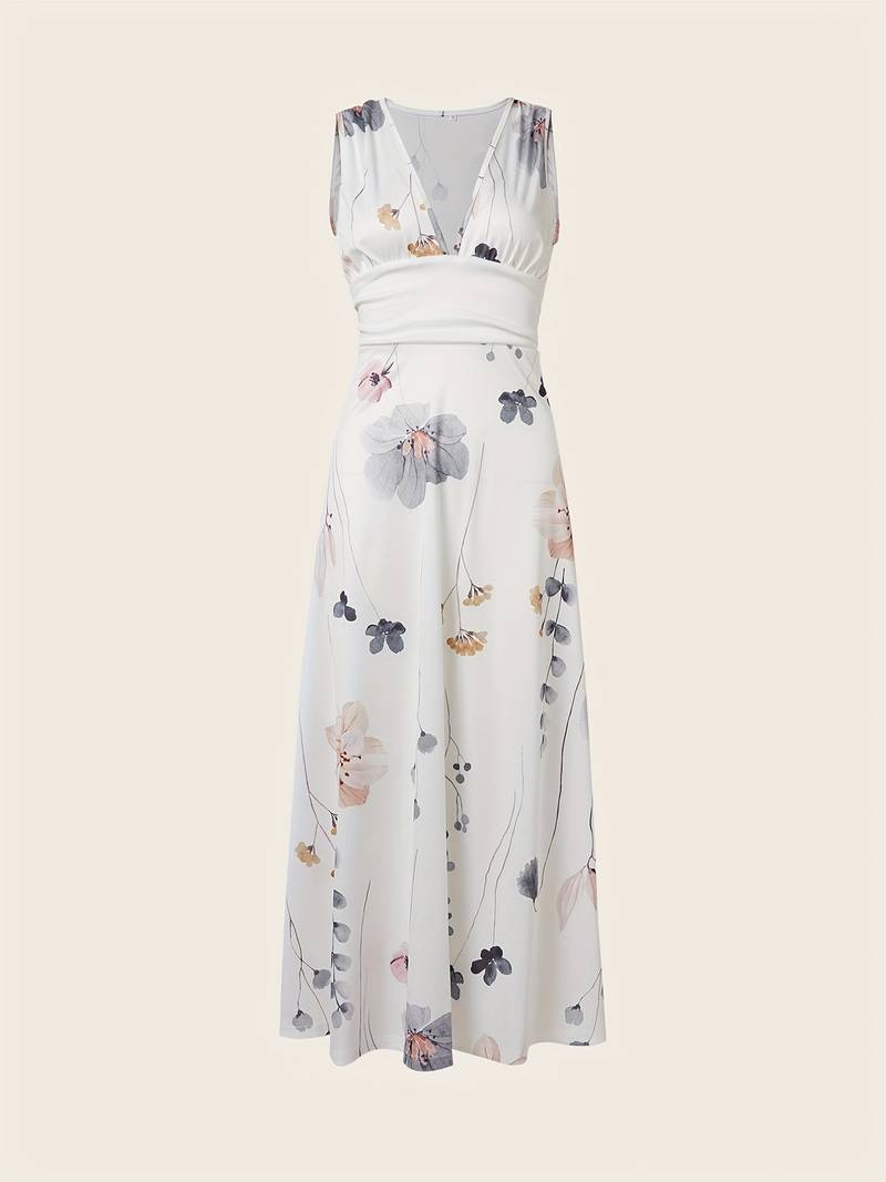 Lange jurk met bloemenprint