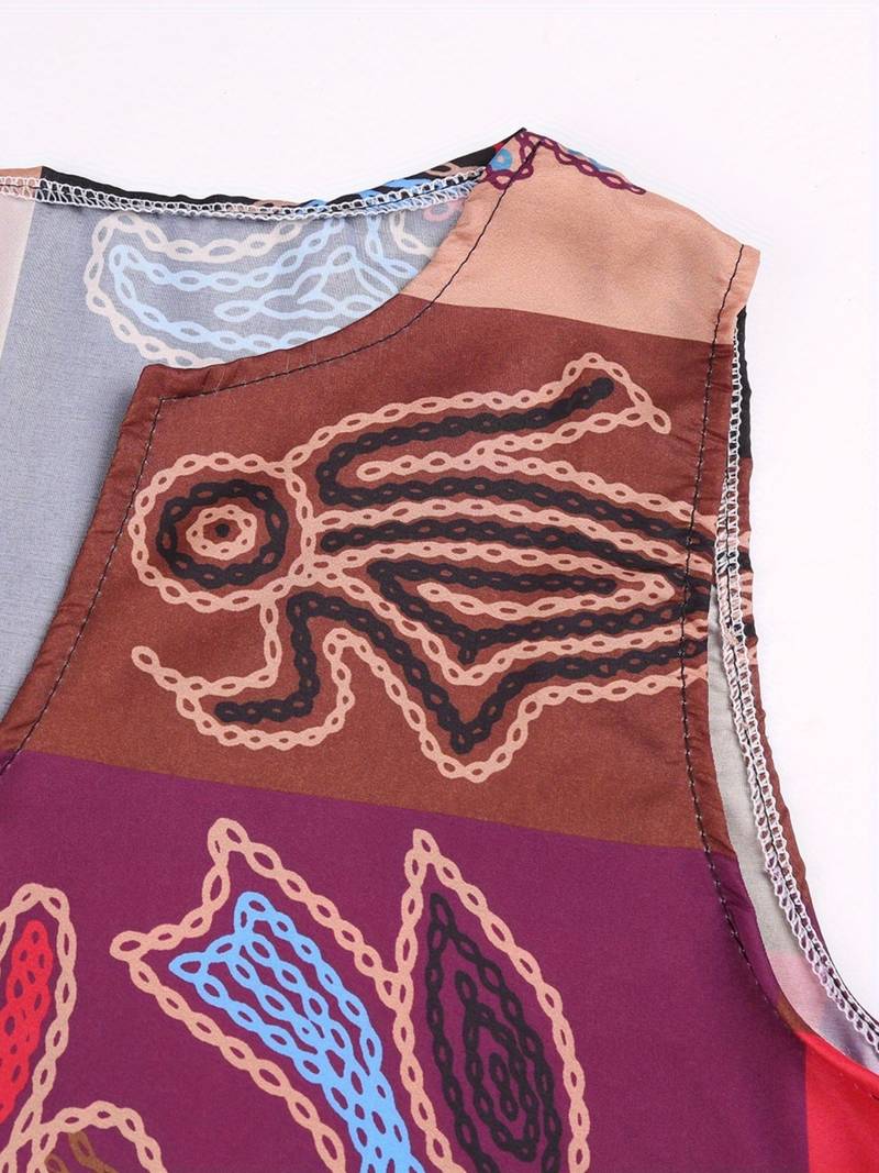 Maxi-jurk met V-hals en etnische print