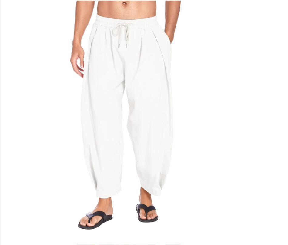 Herenbroek van katoen en linnen