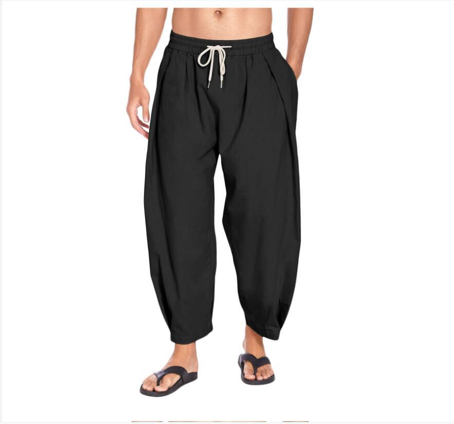 Herenbroek van katoen en linnen