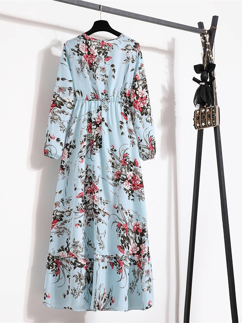Lange jurk met bohemien bloemenprint