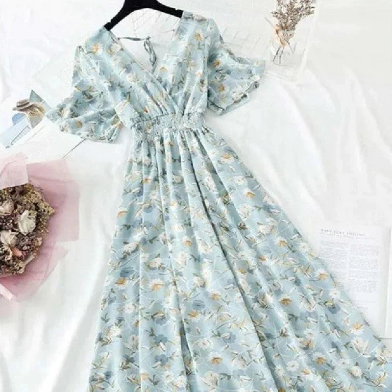 Elegante midi-jurk met bloemenprint