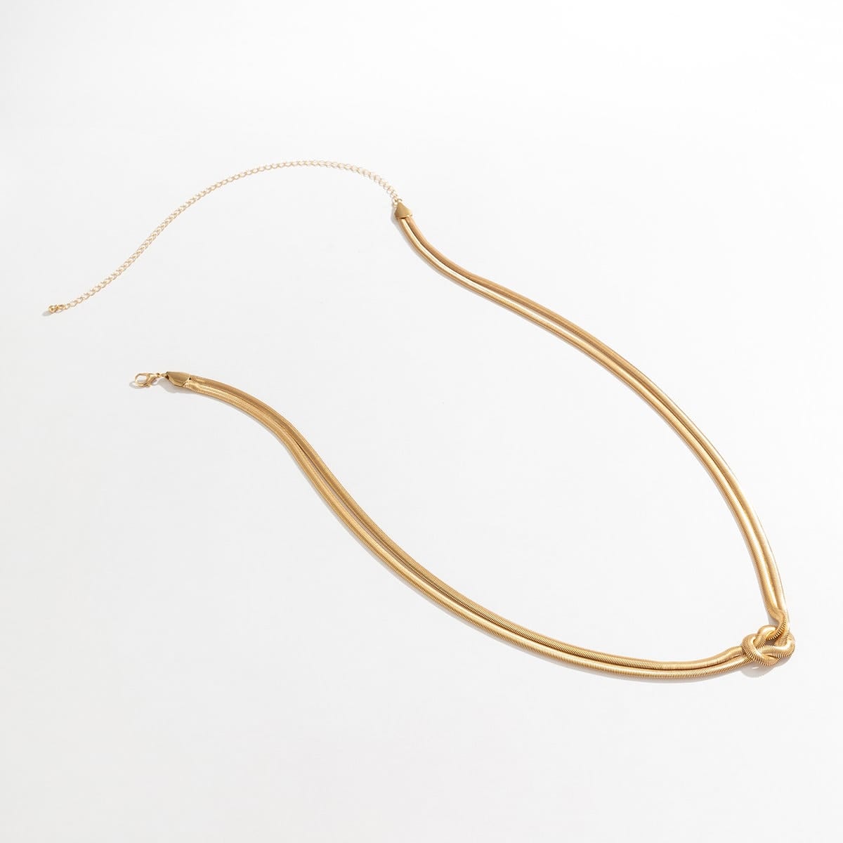 Minimalistische dubbellaagse taille ketting met knoop accent