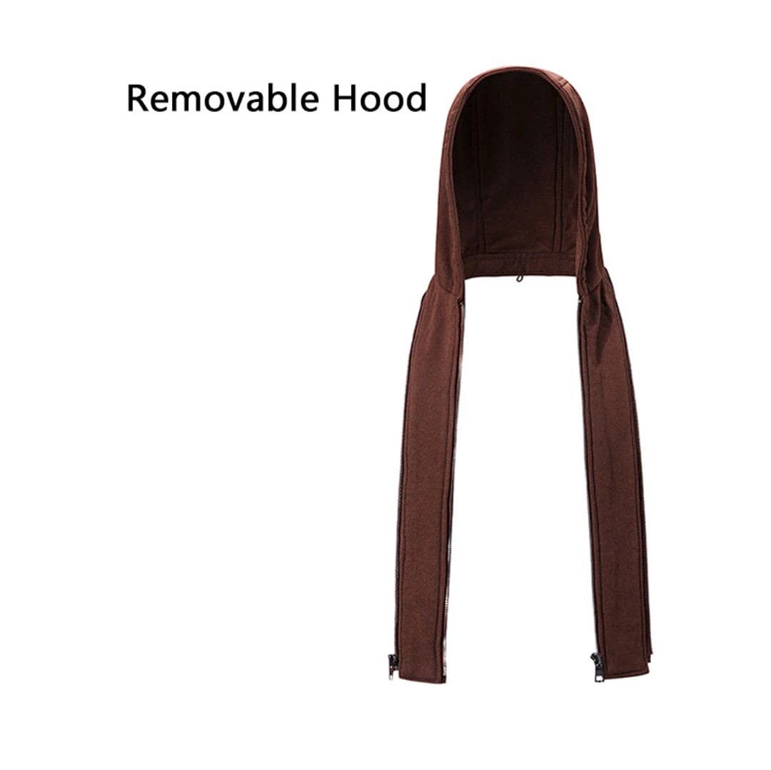 Leren jack met capuchon