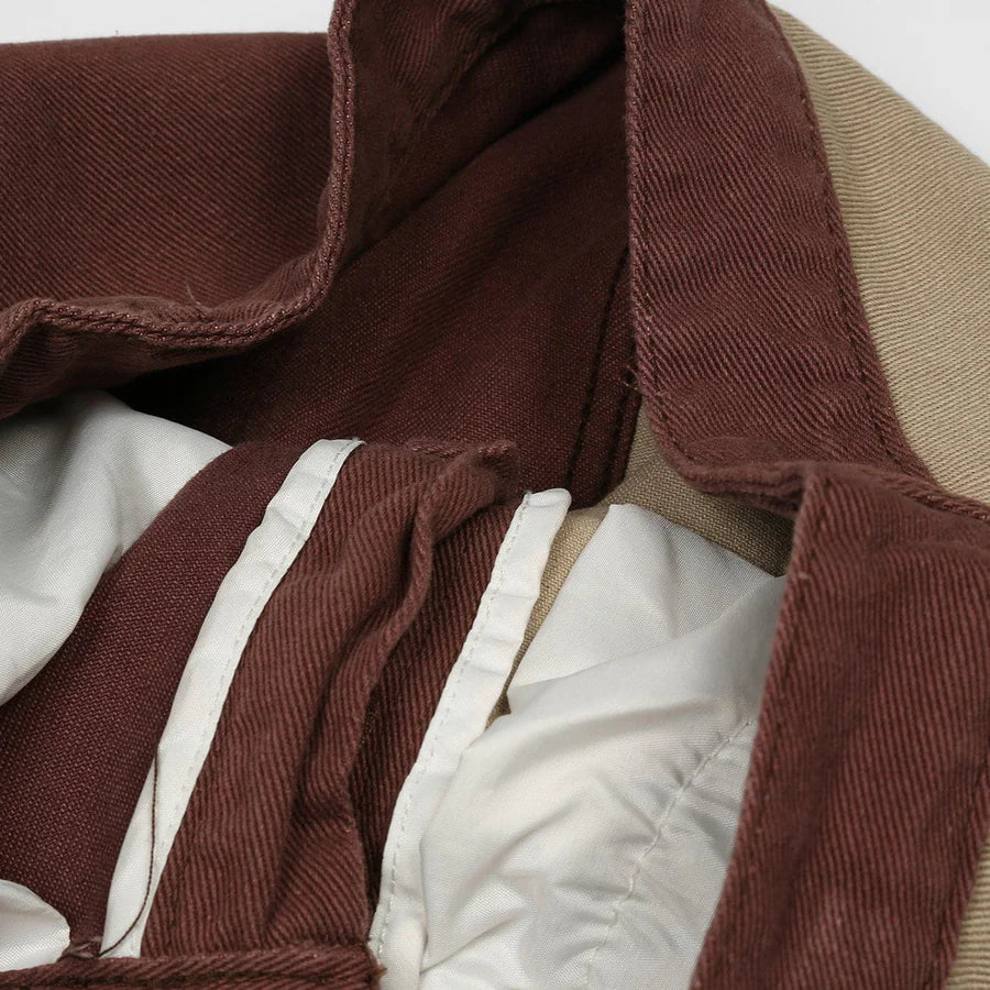 Tweekleurige broek met recht model en panelen