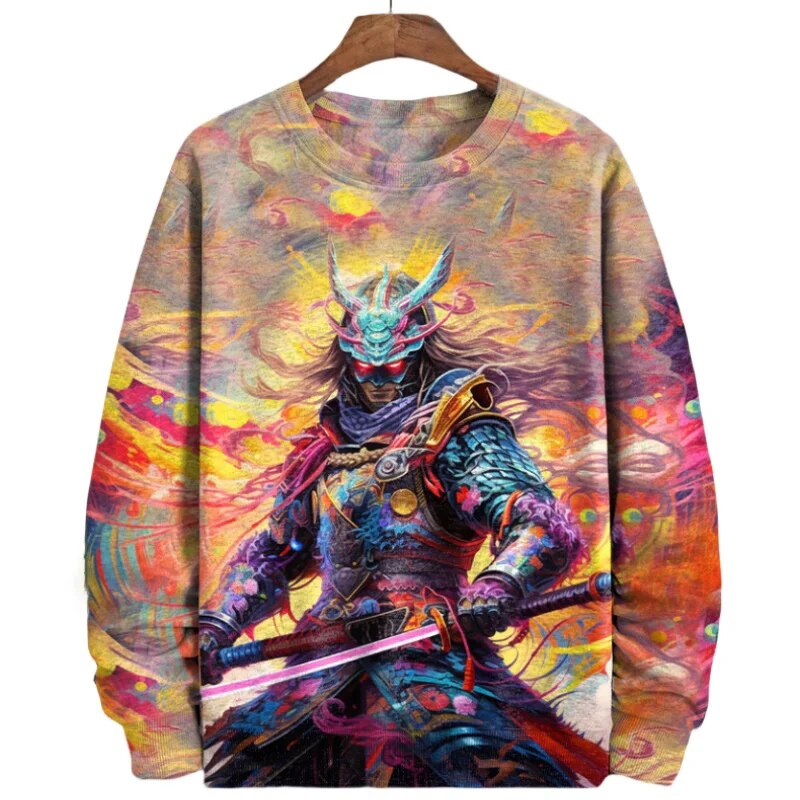 Vintage Samurai print Heren Sweatshirt