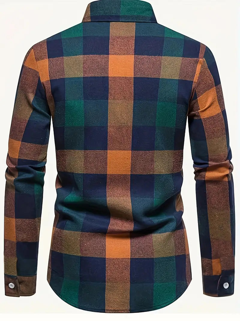 Klassiek button-down overhemd met lange mouwen voor mannen