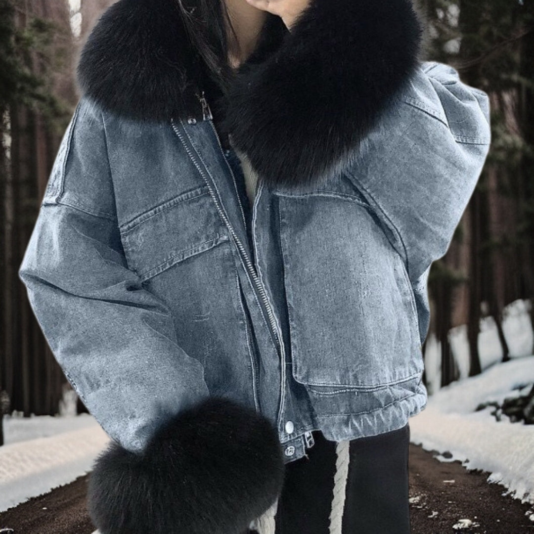 Inga™ | Warm winterjack in denim