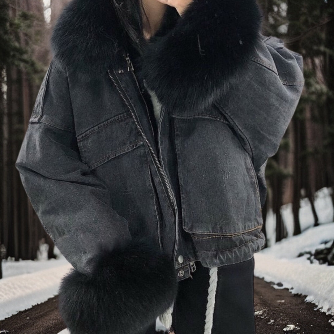 Inga™ | Warm winterjack in denim