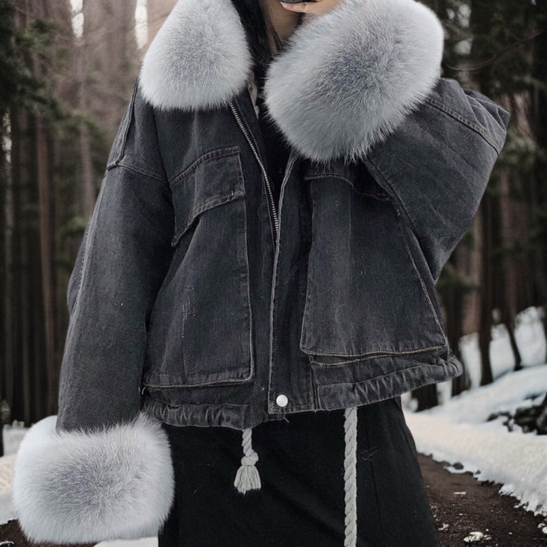 Inga™ | Warm winterjack in denim