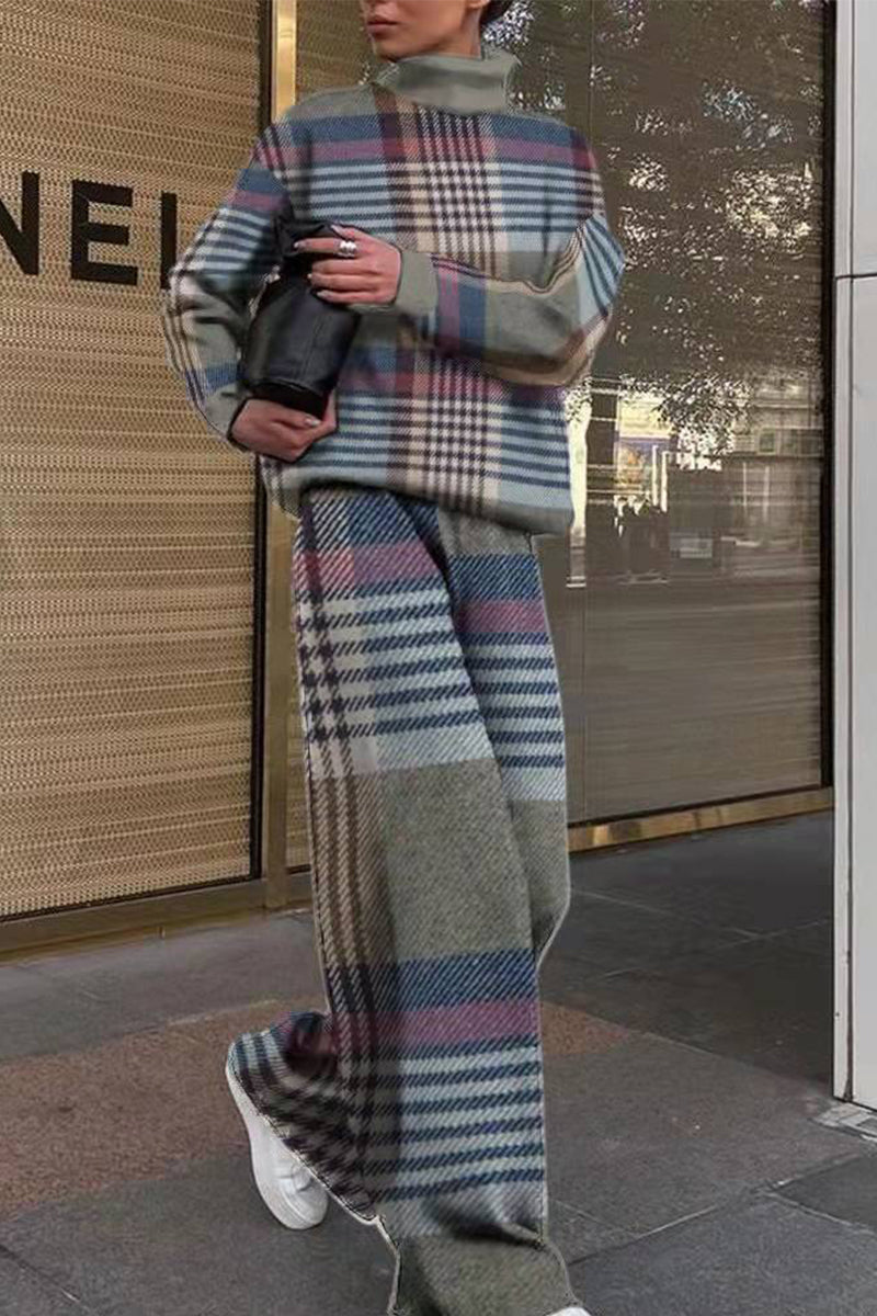 Warme loungeset voor dames met patroonprint