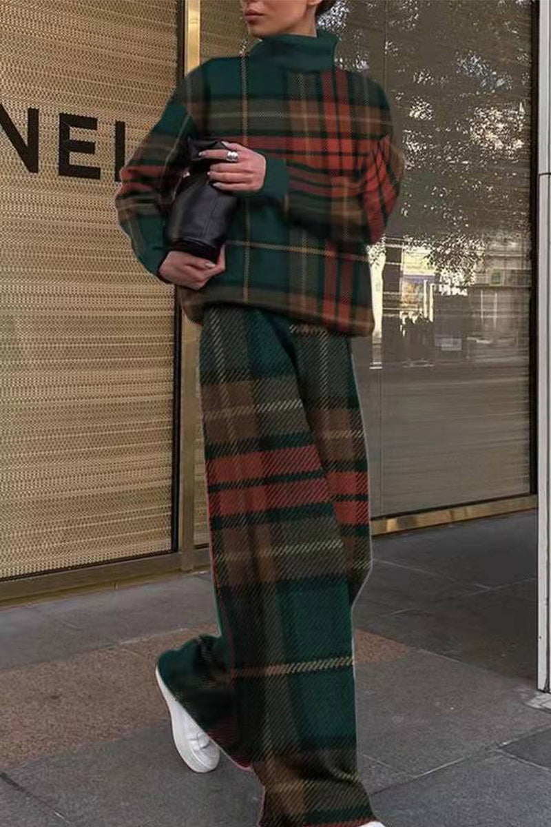 Warme loungeset voor dames met patroonprint