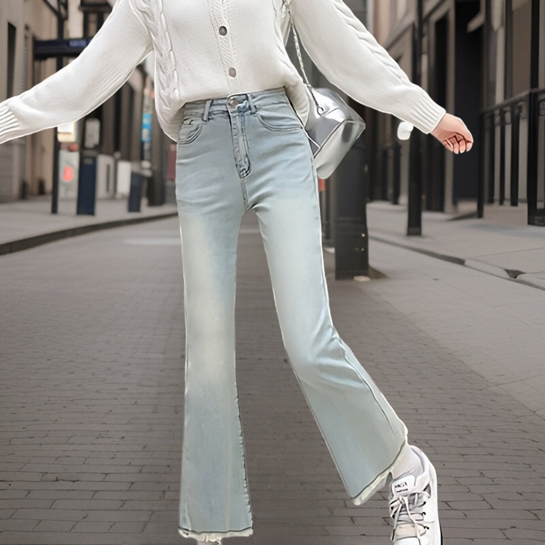 Cassidy™ - Schattige uitlopende broek in denim