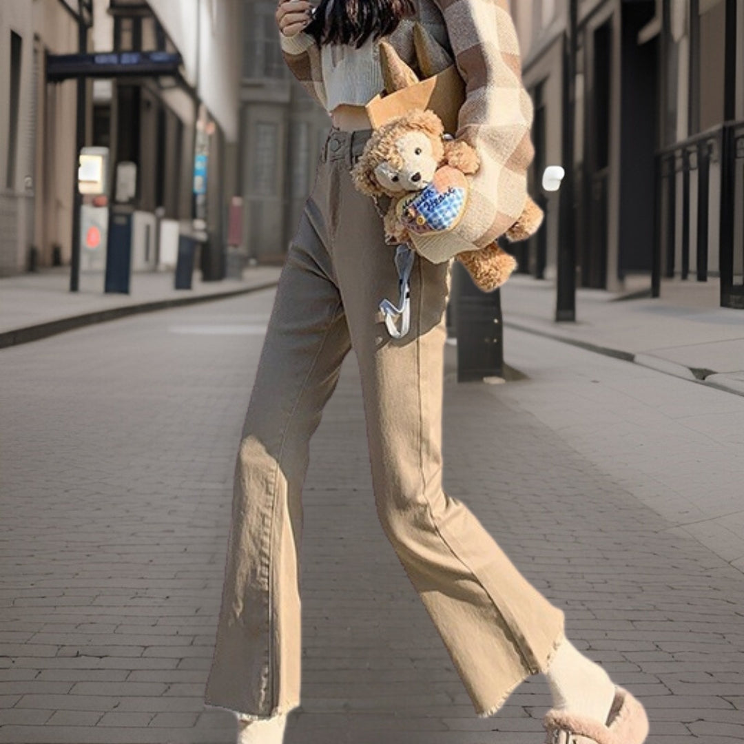 Cassidy™ - Schattige uitlopende broek in denim