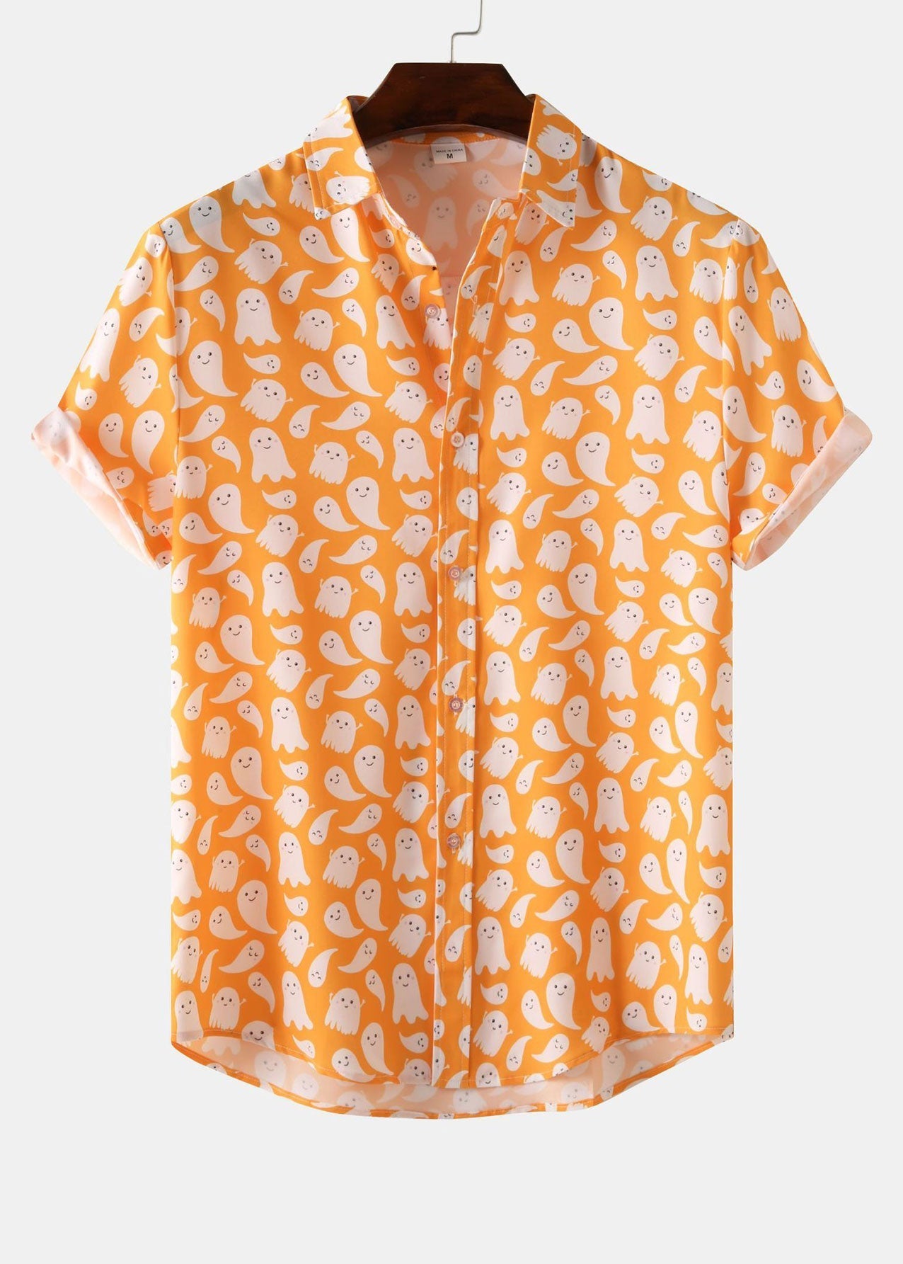 Halloween Spook Print Button Up Shirt