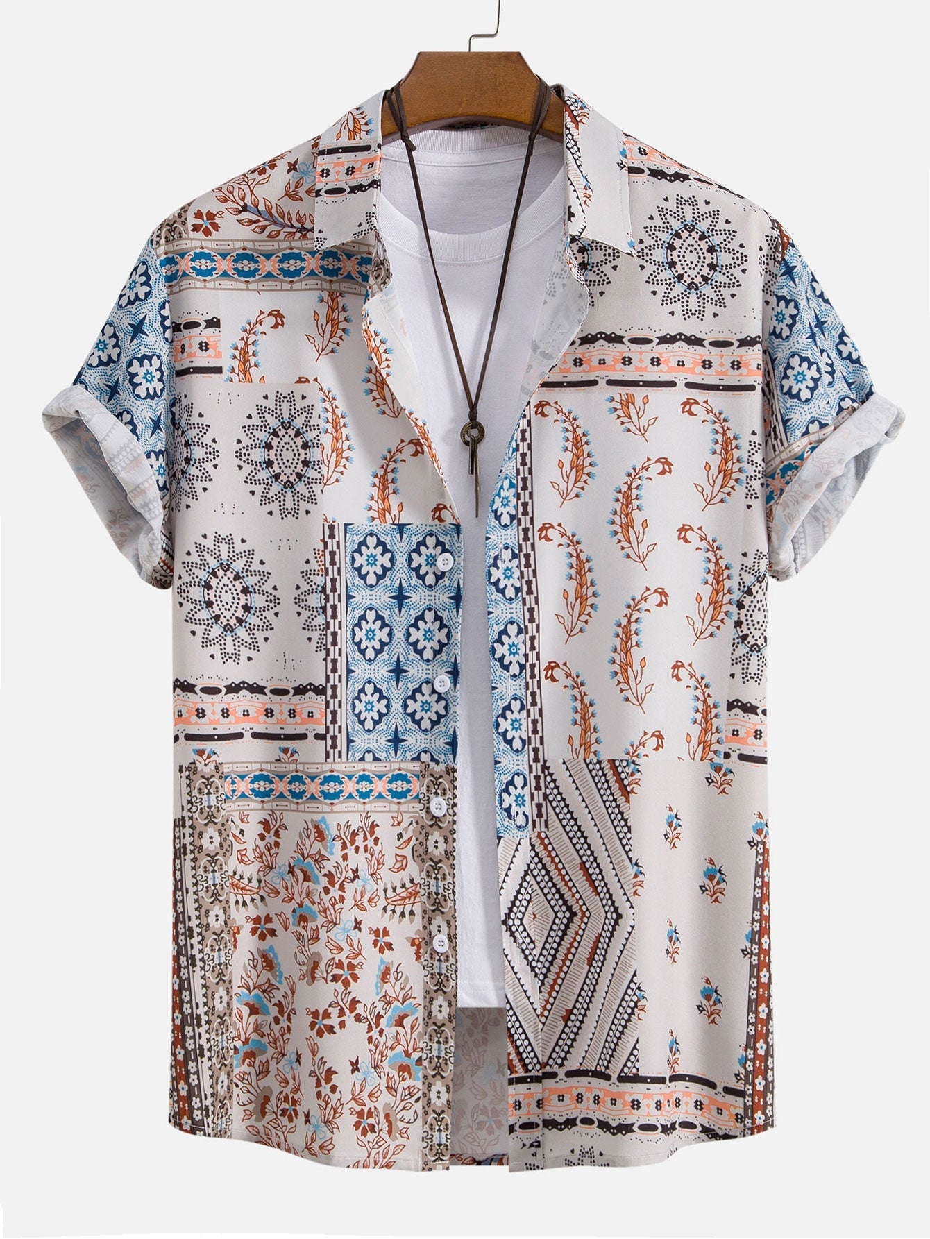 Sjaal Print Button Up Shirt