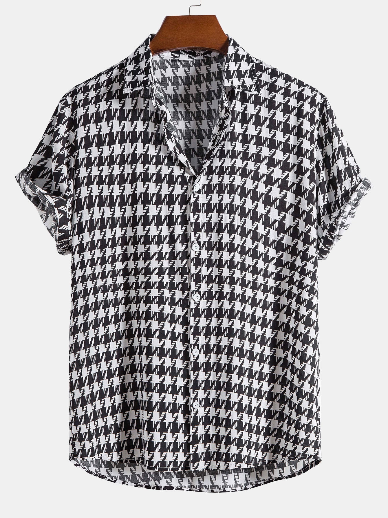 Zwart-wit shirt met geometrische print