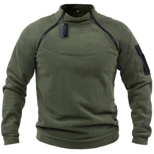 Fleecesweater in militaire stijl