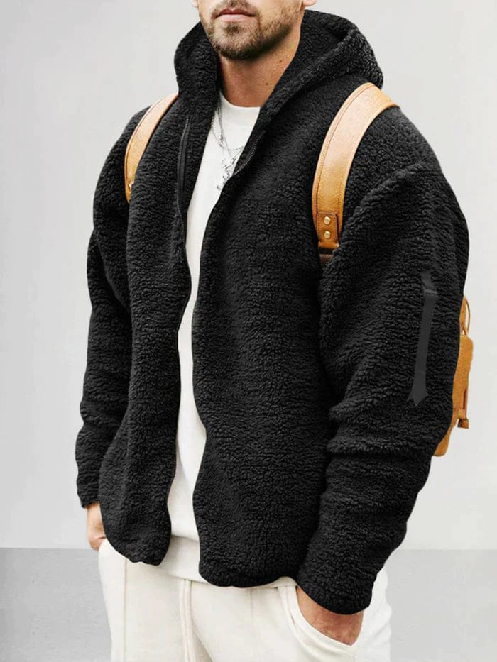 Jas met capuchon van verwarmende fleece - DAVID