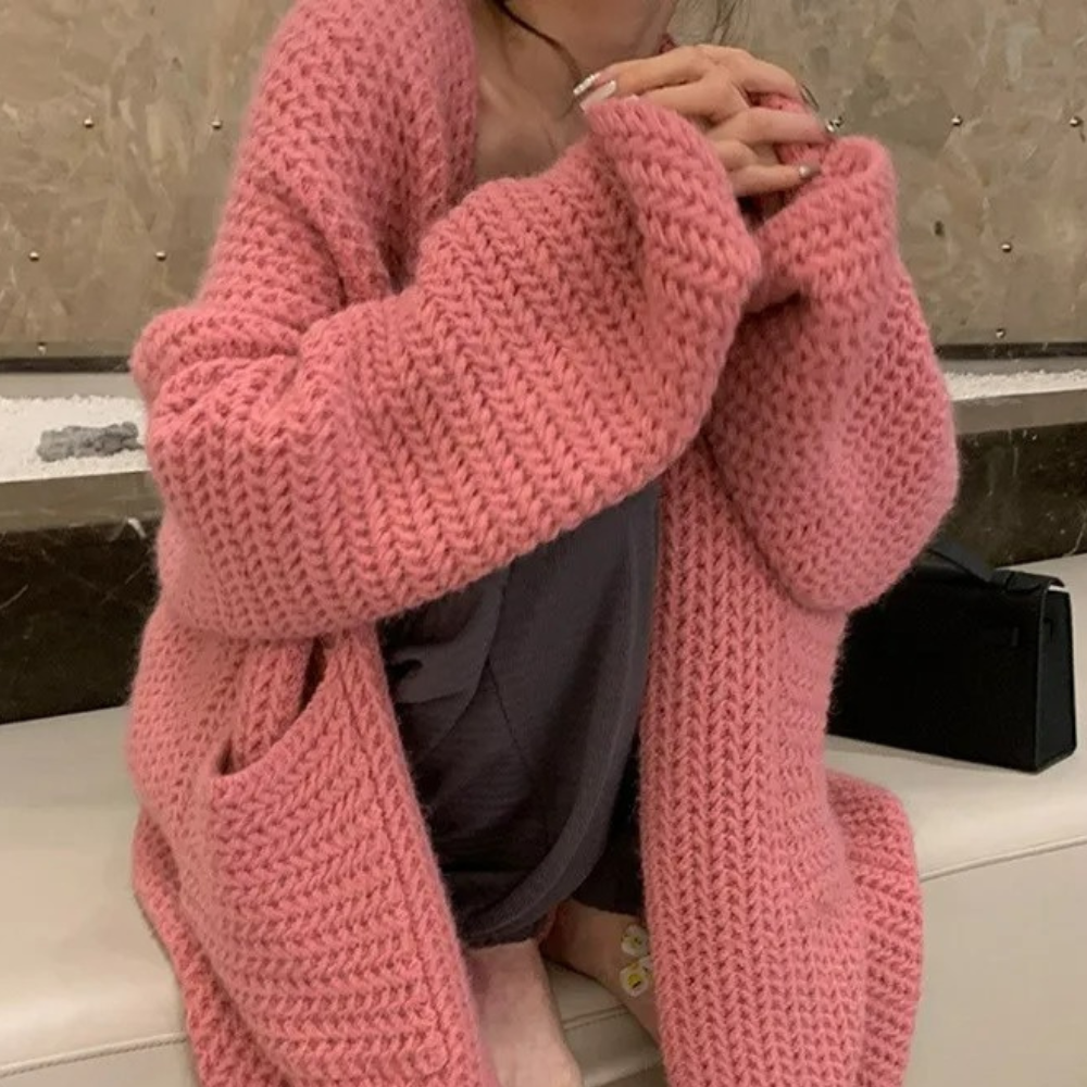 Oversized gehaakte gebreide trui voor dames