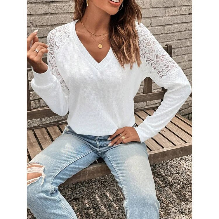 Winter sexy V-hals top