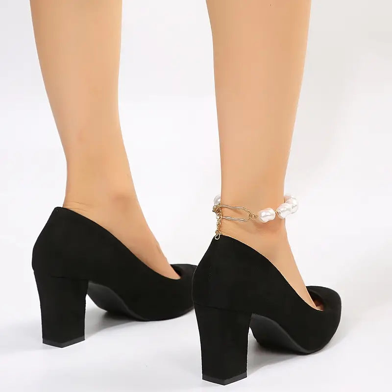 Stijlvolle damesschoenen met blokhak "Eleganza