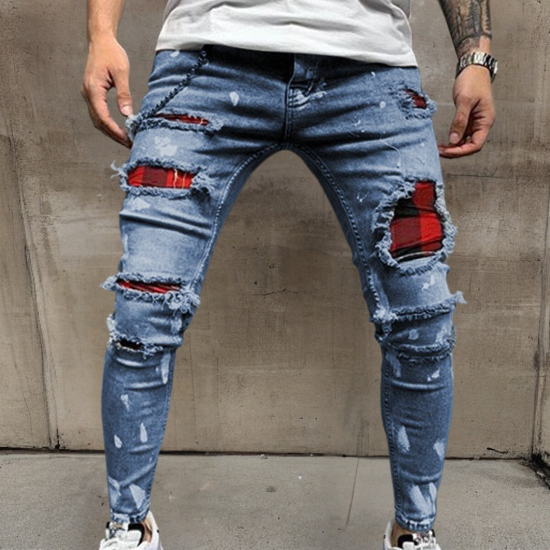 Quirin™ | Stijlvolle broek in gescheurd denim