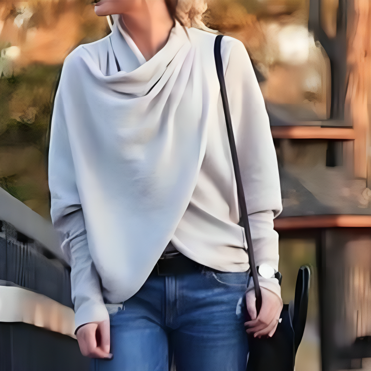 Damestrui met lange mouwen en gekruiste mouwen