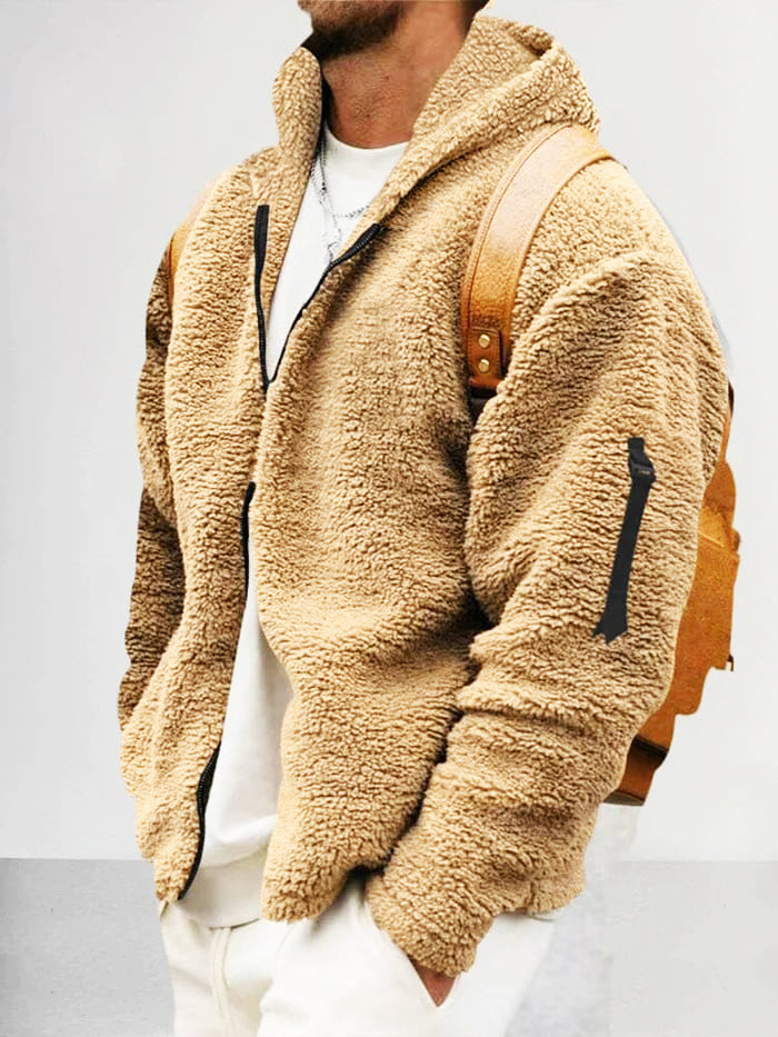 Jas met capuchon van verwarmende fleece - DAVID