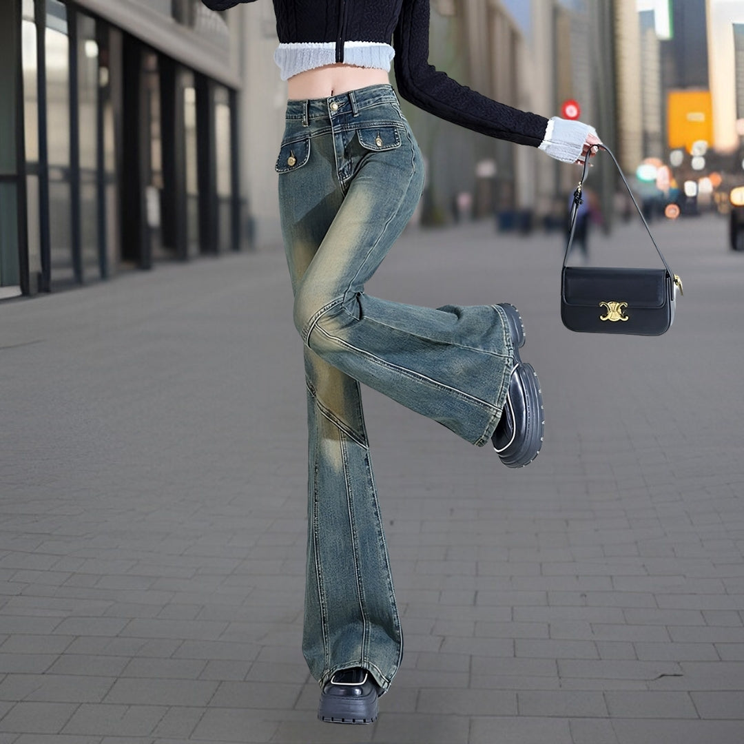 Cora™ | stretch uitlopende broek van hoge kwaliteit