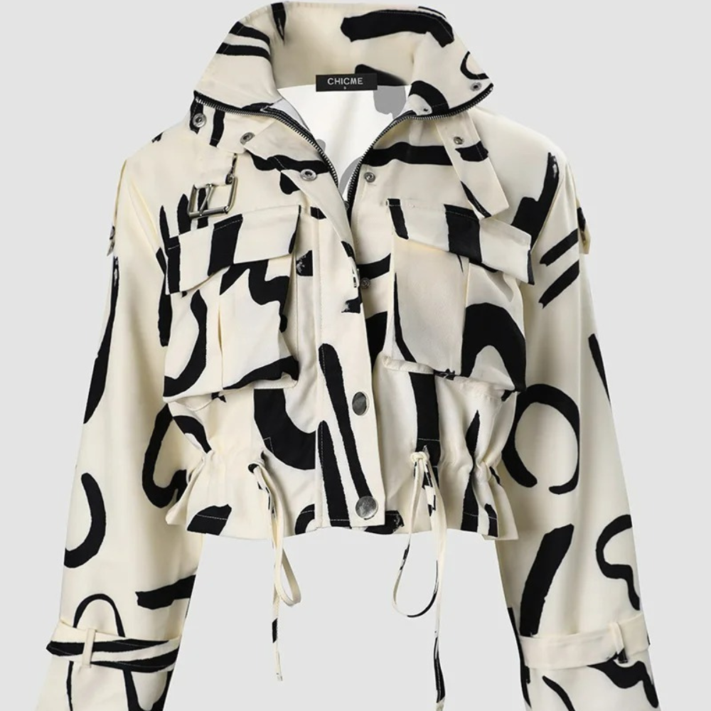 Jas met abstracte print voor dames