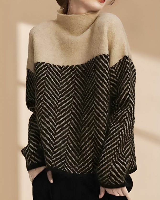 Zachte warme gebreide losse trui voor dames