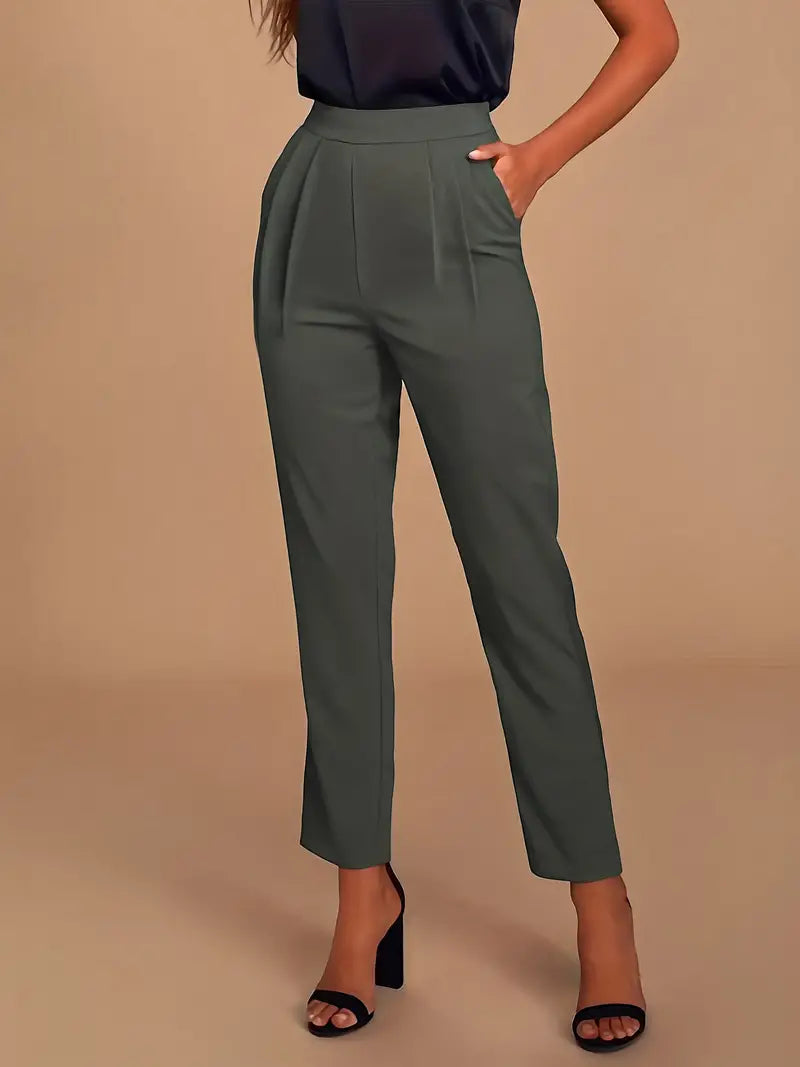 ElegantEase Taps toelopende broek met schuine zak - damespantalon