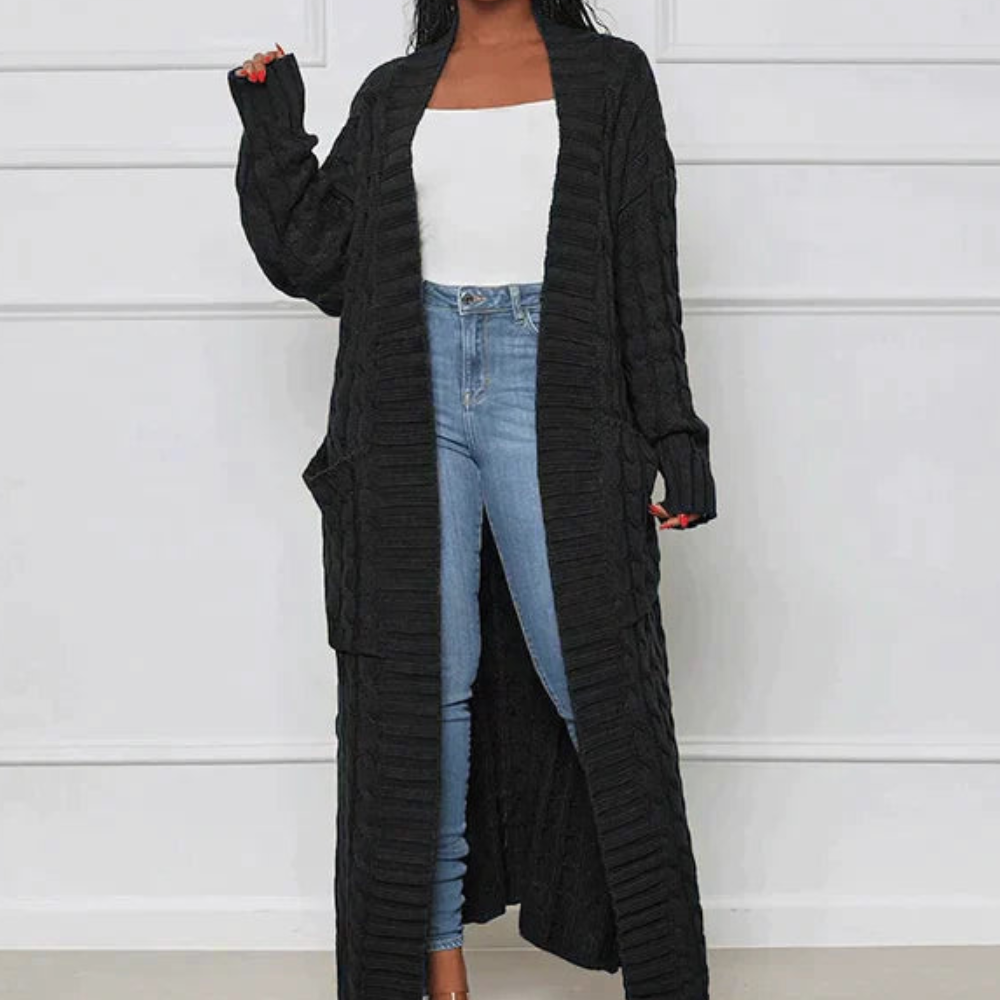 Warme Lange Losse Sweaterjas voor vrouwen