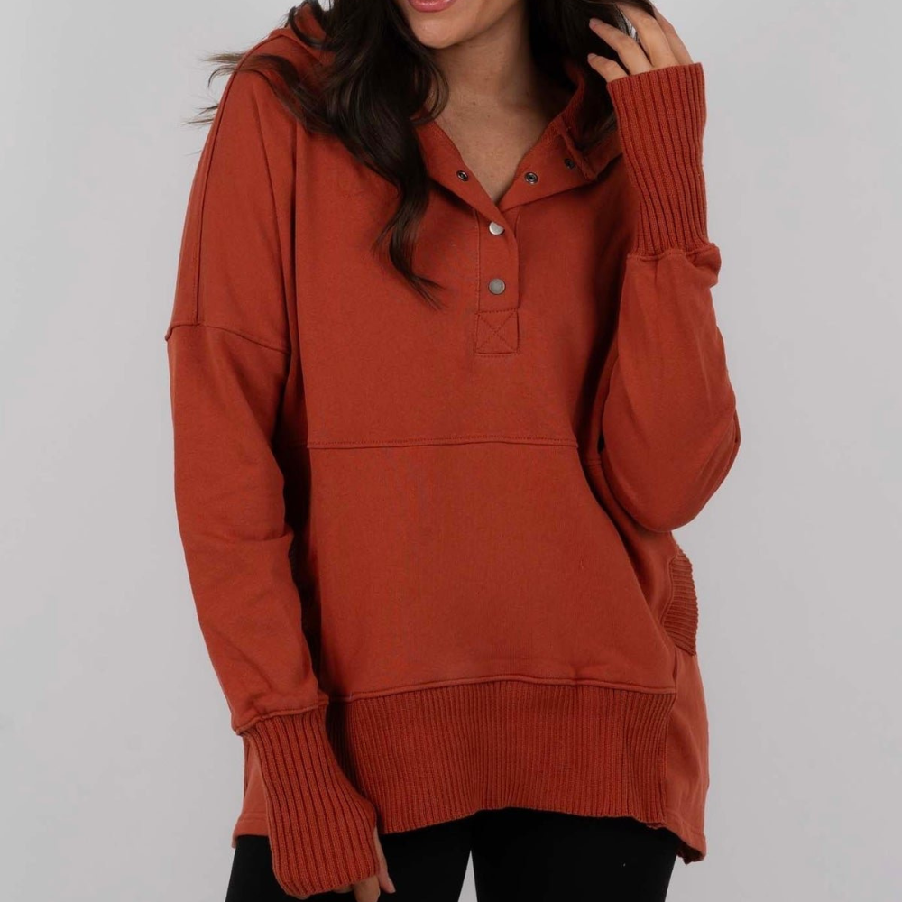 Los jack met V-hals en capuchon voor dames