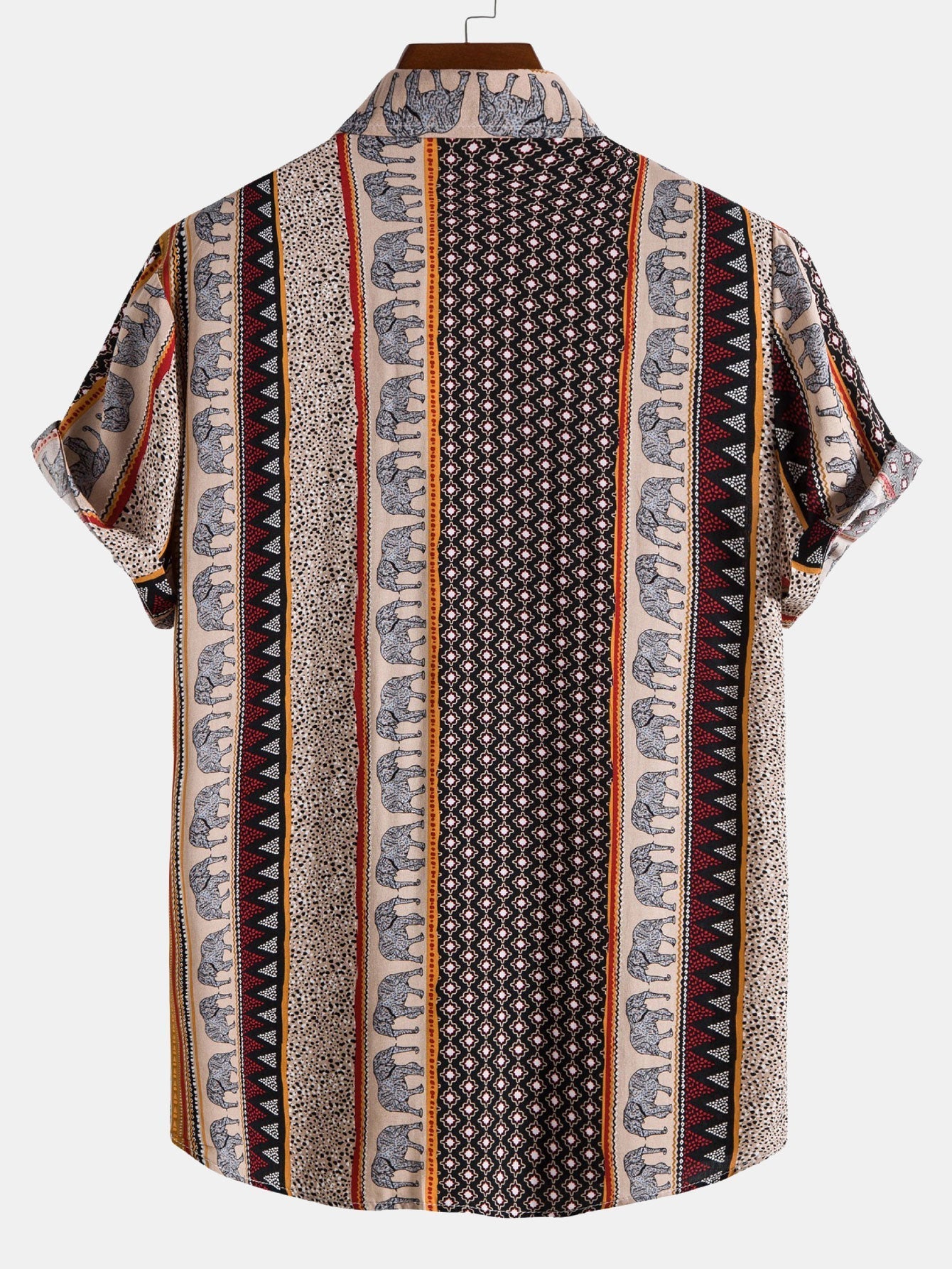 Shirt met olifant en geometrische print