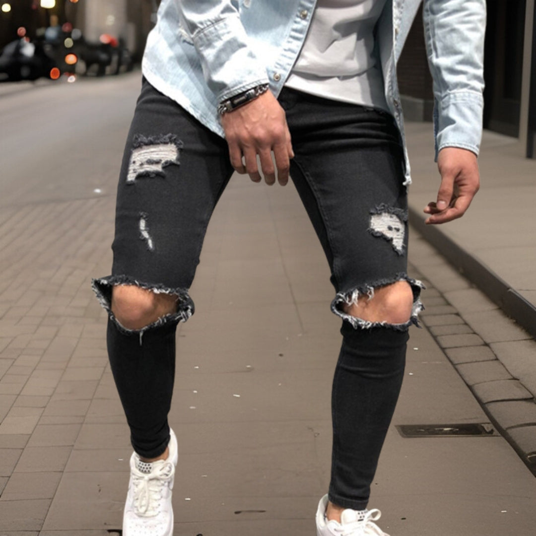 Dierk™ Premium gescheurd denim