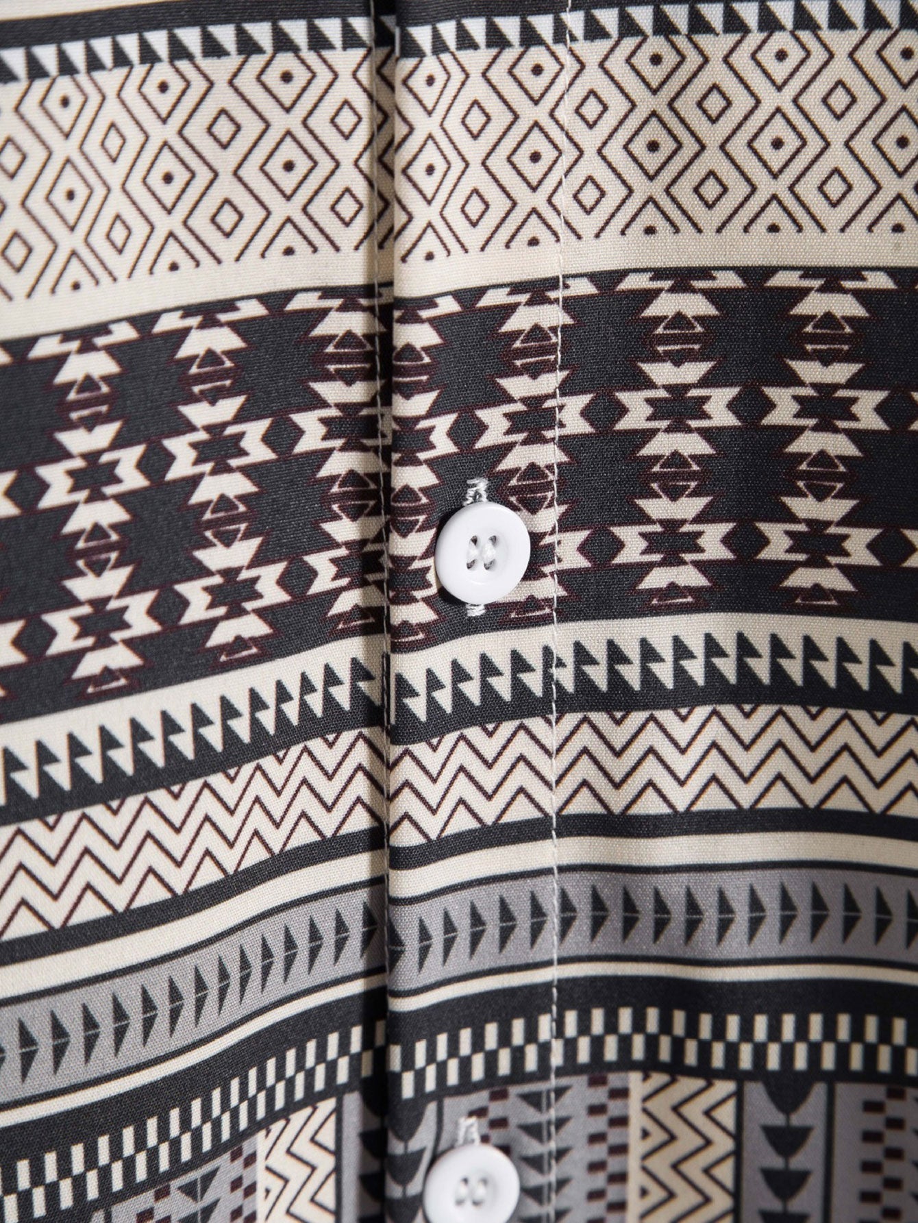 Aztec Print Knoop Overhemd