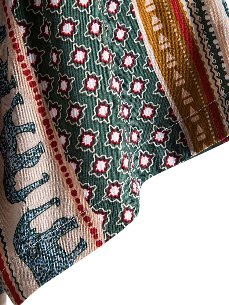 Shirt met olifant en geometrische print