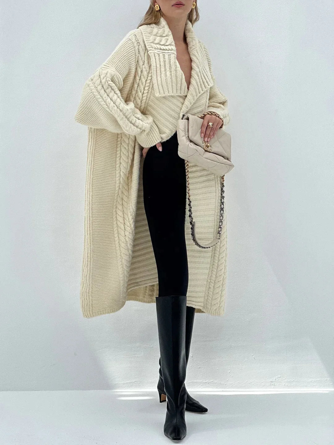 Nice And Clear kabel gebreide jas