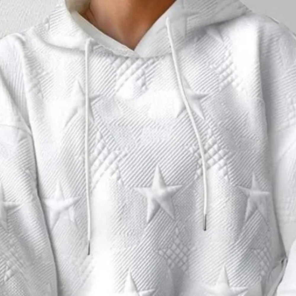 Katoenen losse hoodie met sterrenpatroon voor dames