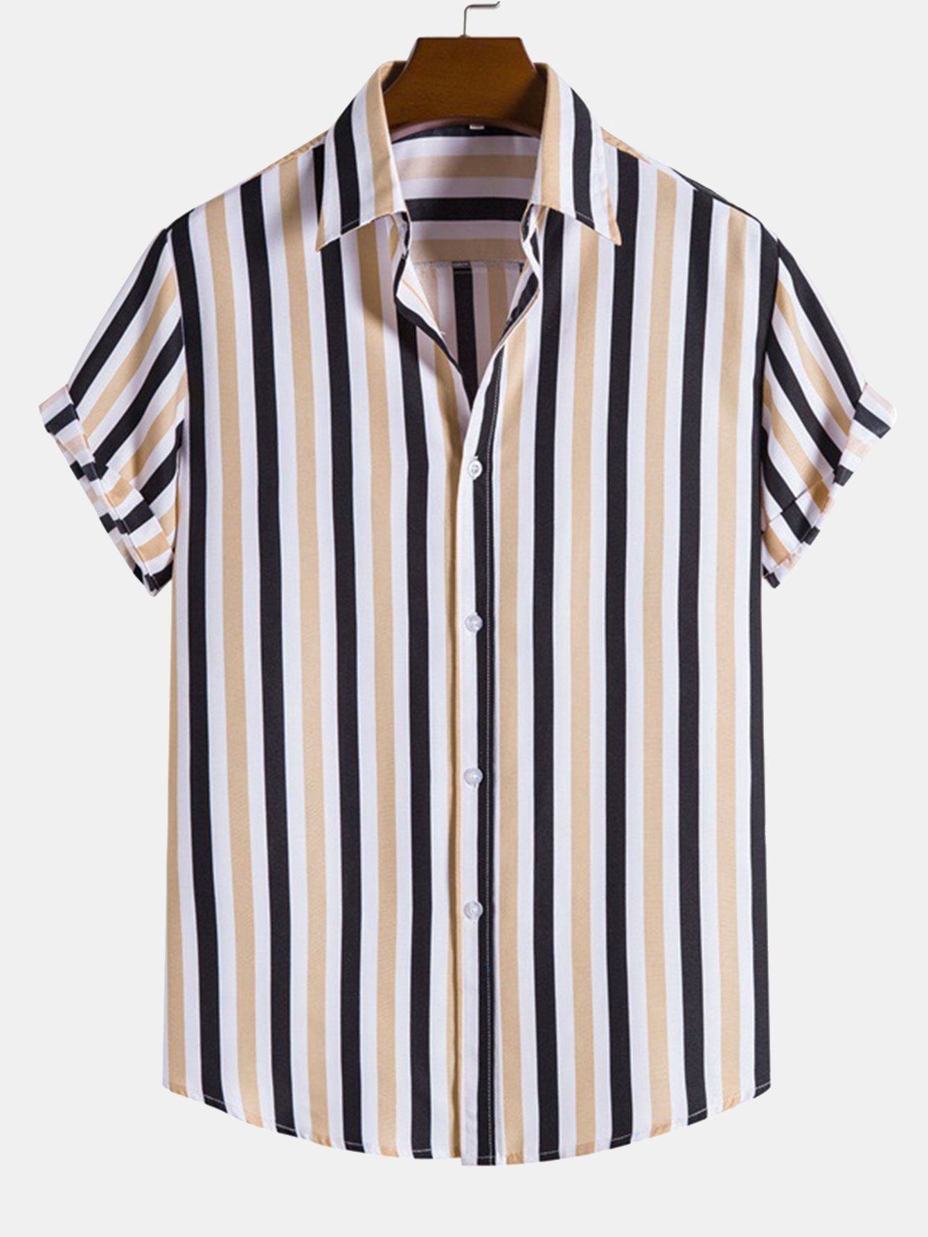 Man Gestreept Knoop Overhemd