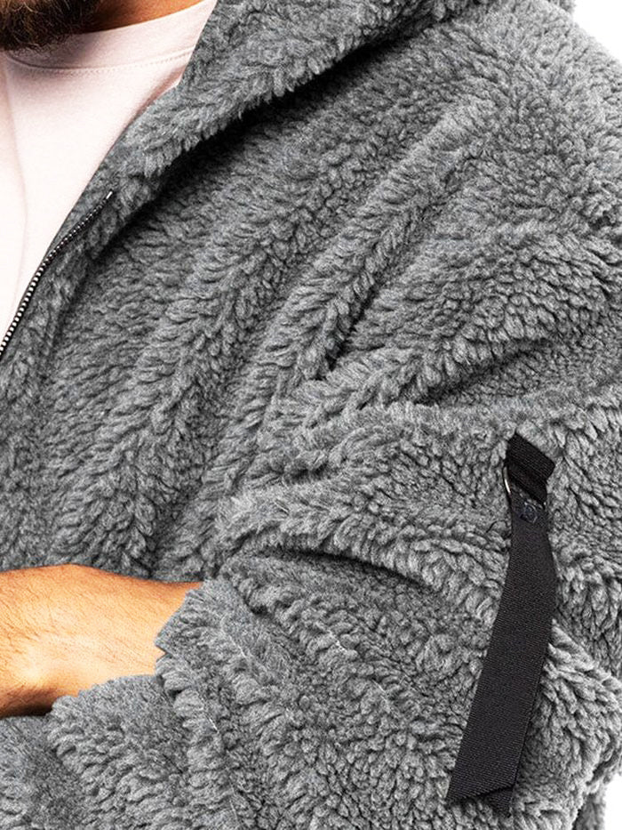 Jas met capuchon van verwarmende fleece - DAVID